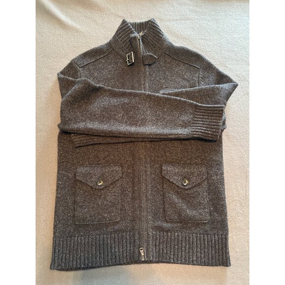 Banana Republic Men’s Wool Blend Full Zip‎ Sweater Jacket Navy Gray Marled M - Picture 5 of 12